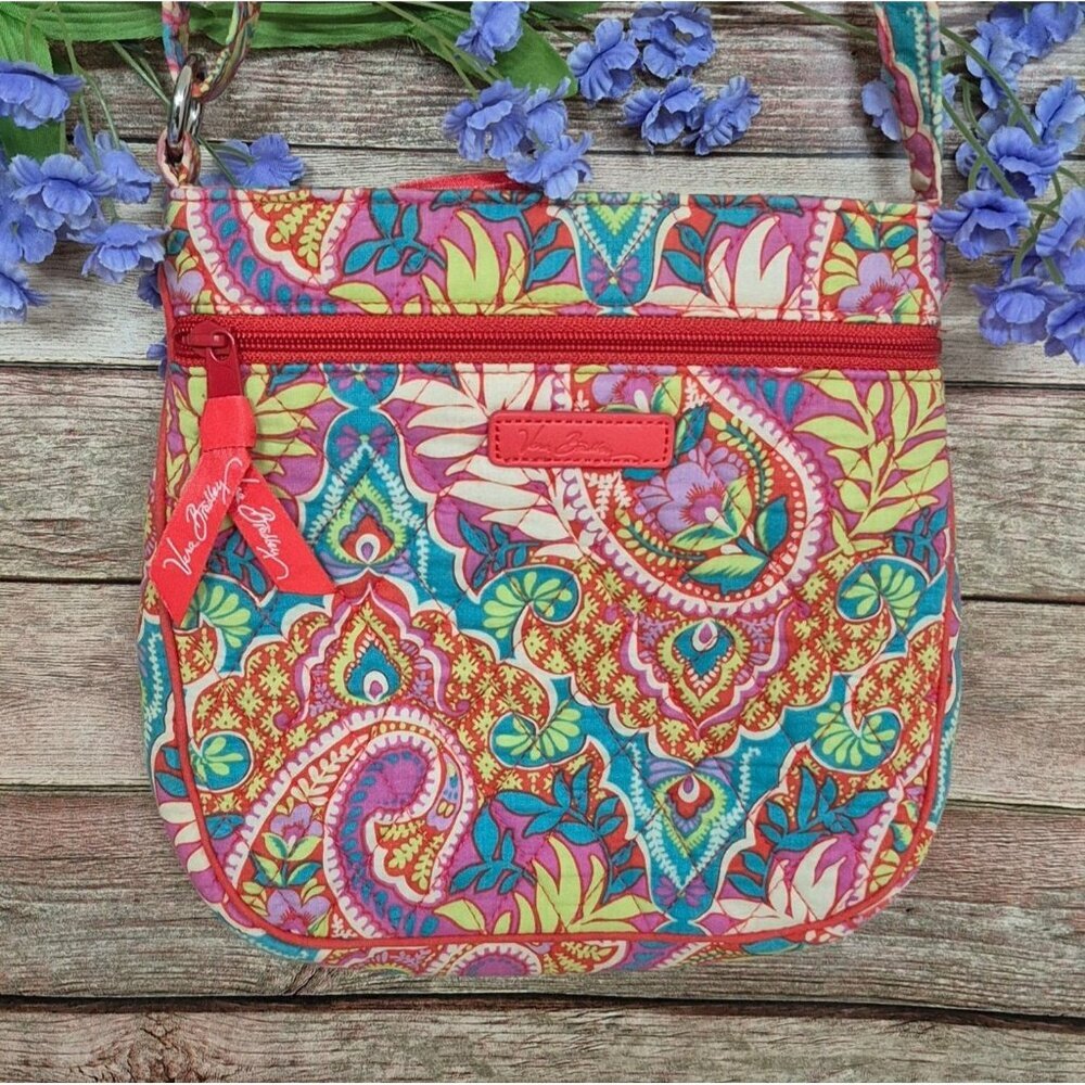 Vera Bradley Crossbody Purse Paisley in Paradise Cotton Quilted Hipster Summer